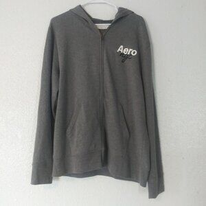 Aeropostale  Men's size L gray and white hoodie sweatshirt